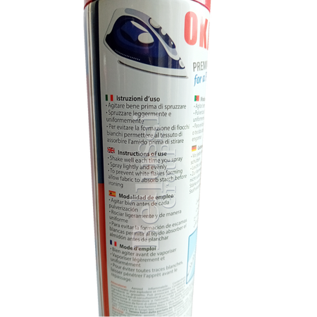 Okay Sprej na žehlenie so škrobom 500 ml – profesionálny taliansky sprej