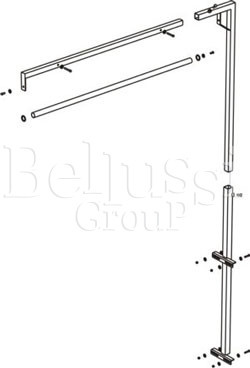 IJzeren ophangarm voor tafels FR/F/PV en FR/FC/PV