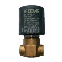 CEME 9912 NC 1/4" vattenflödes-solenoidventil 230V för ånggeneratorer och strykbord