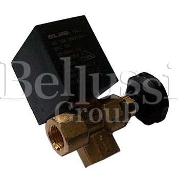 Малий кутовий електромагнітний клапан 1/4 з регулятором і ручкою